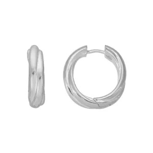 Sterling Silver Hinged Twist Hoop Earrings