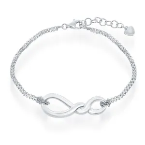 Sterling Silver Infinity Knot Double Strand Bracelet, 7"