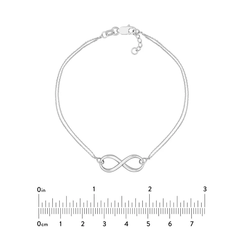 Sterling Silver Infinity Symbol Bracelet, 7.5"