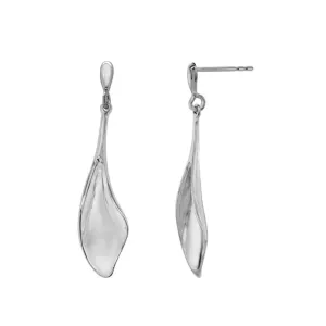 Sterling Silver Leaf Dangle Earrings