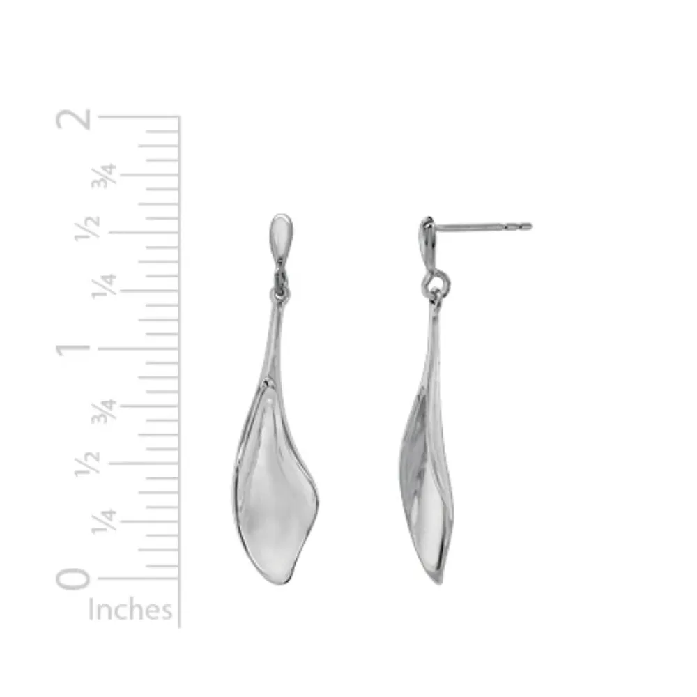 Sterling Silver Leaf Dangle Earrings