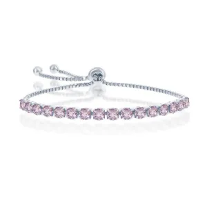 Sterling Silver Light Amethyst "June" Swarovski Element Bracelet