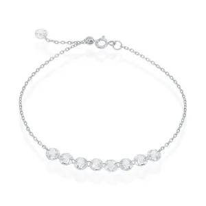 Sterling Silver Linked Cubic Zirconia Bracelet
