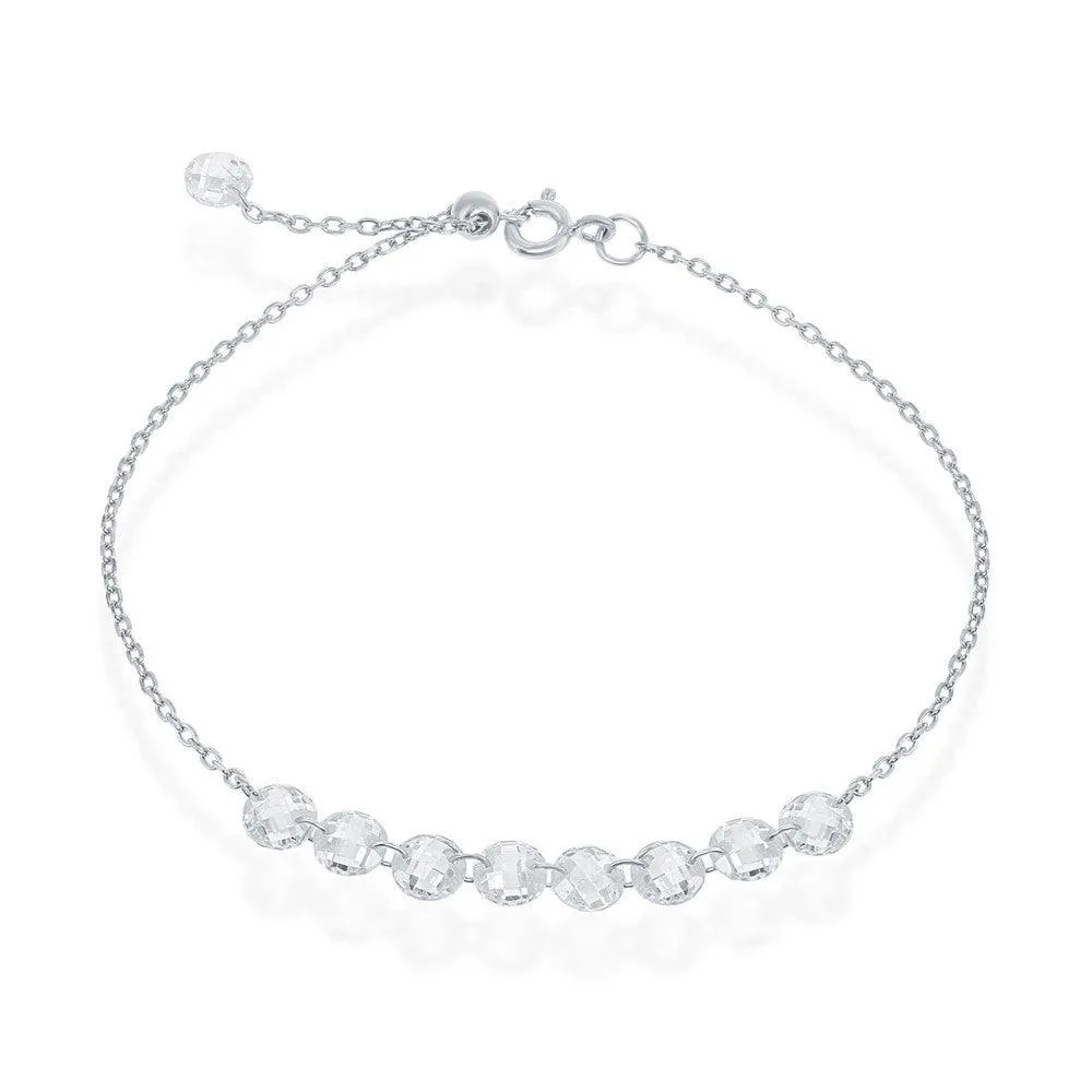 Sterling Silver Linked Cubic Zirconia Bracelet