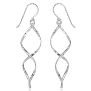 Sterling Silver Open 3 Dimensional Swirl Earrings