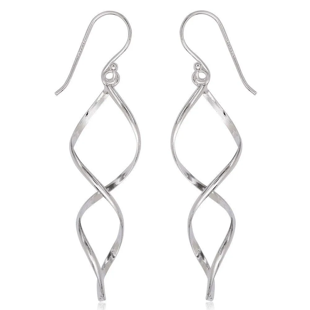 Sterling Silver Open 3 Dimensional Swirl Earrings