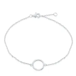 Sterling Silver Open Circle Bracelet, 6.5"