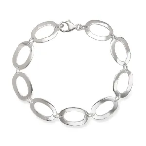 Sterling Silver Open Oval Bracelet, 8"