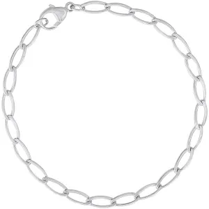 Sterling Silver Oval Link Charm Bracelet 7"