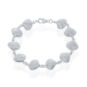 Sterling Silver Oyster Linked Bracelet, 7"
