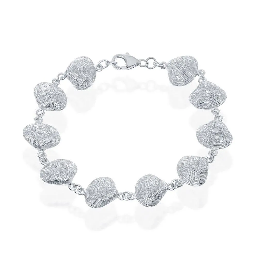 Sterling Silver Oyster Linked Bracelet, 7"