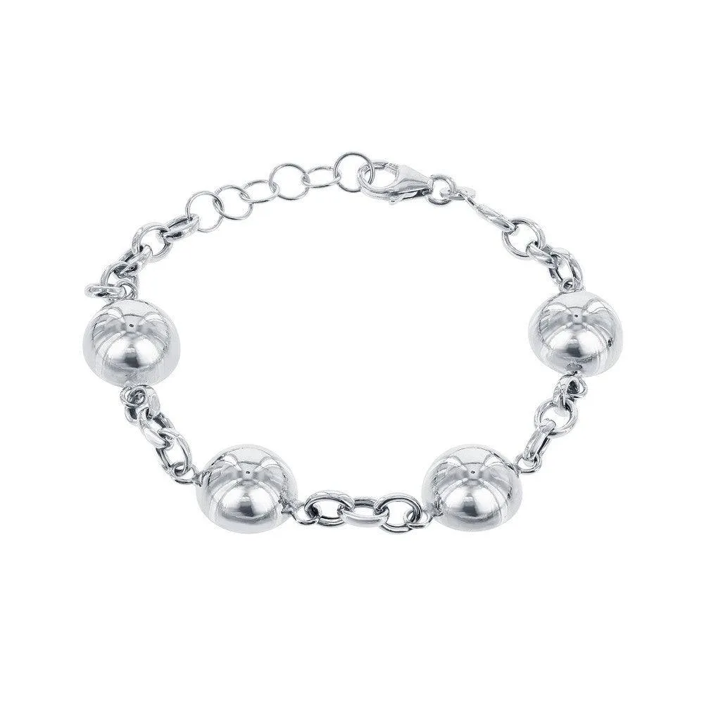 Sterling Silver Semi Sphere Bracelet, 7"