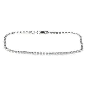 Sterling Silver Thin Cubic Zirconia Tennis Bracelet, 7"