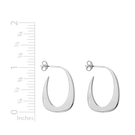 Sterling Silver Thin U Hoop Earrings