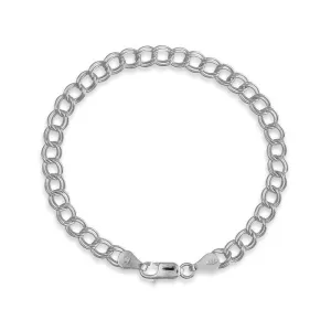 Sterling Silver Twin Charm Bracelet, 6"