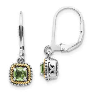 Sterling Silver w/14k Peridot Earrings