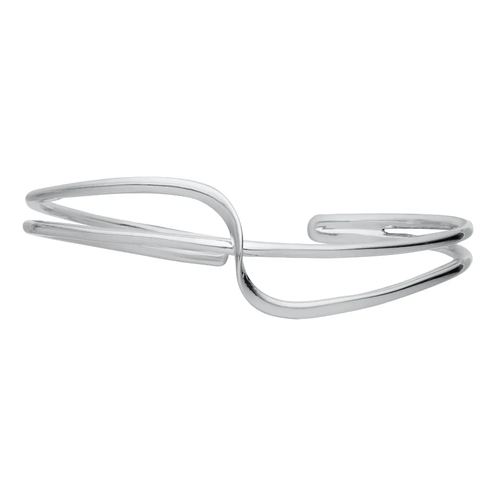 Sterling Silver Wave and Wire Bracelet