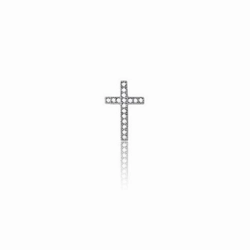 Sterling Silver 17 stones Micro Pave Cross Pendant