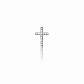 Sterling Silver 17 stones Micro Pave Cross Pendant