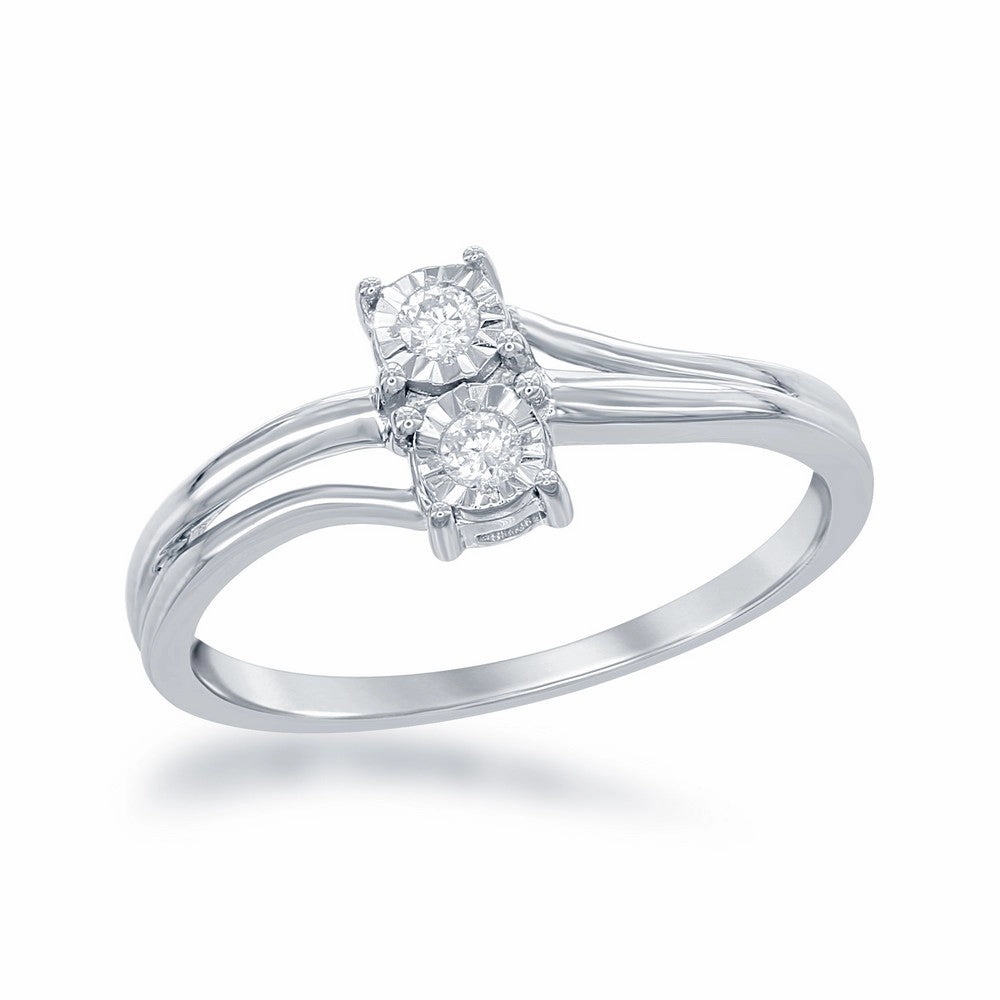 Sterling Silver 1/10th cttw Diamond Cut Ring - DIW-1683