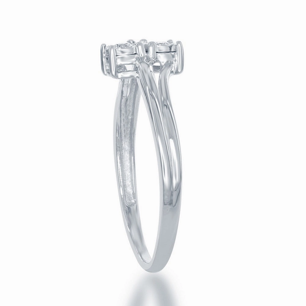 Sterling Silver 1/10th cttw Diamond Cut Ring - DIW-1683