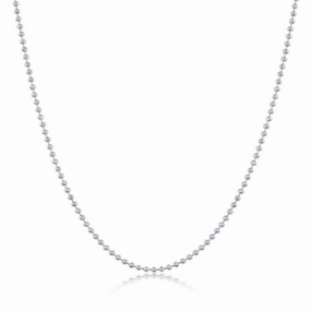 Sterling Silver 1.6mm Bead Bracelet, 7"