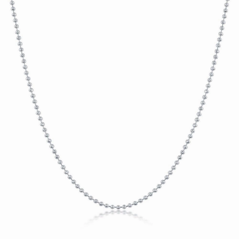 Sterling Silver 1.6mm Bead Bracelet, 7"
