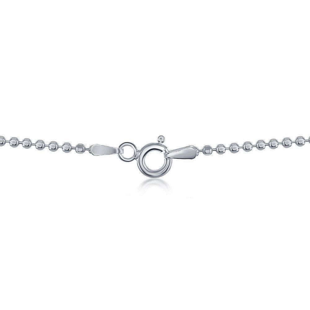Sterling Silver 1.8mm Diamond Cut Bead Chain - Silver Plated