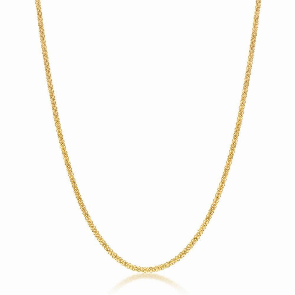 Sterling Silver 1.8mm Popcorn Chain - Gold Plated
