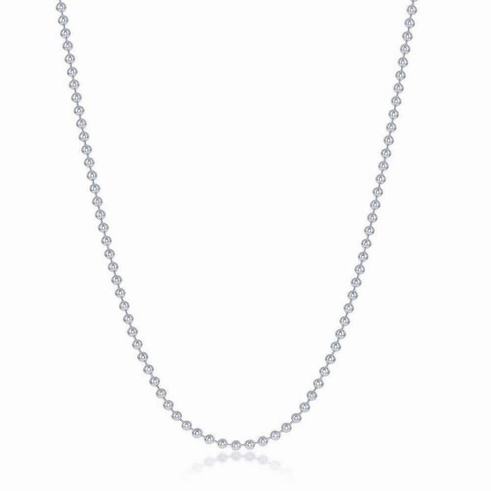 Sterling Silver 1.9mm Bead Chain, 10"