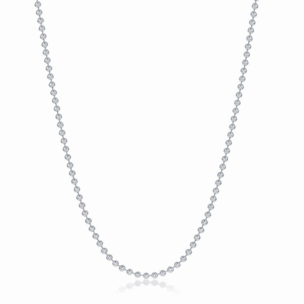 Sterling Silver 1.9mm Bead Chain, 20"