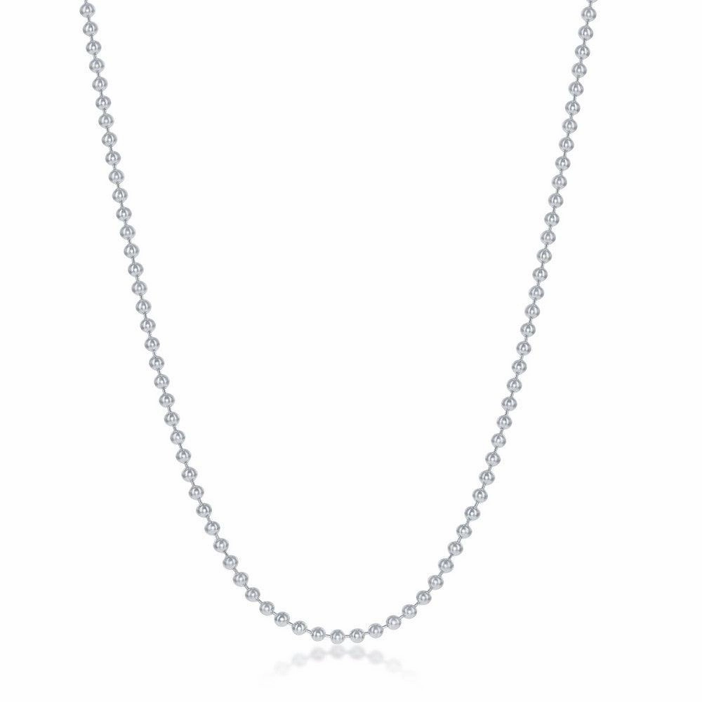 Sterling Silver 1.9mm Bead Chain, 9"