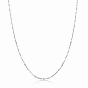 Sterling Silver 1.9mm Diamond-Cut Cable Chain - Rhodium Plated