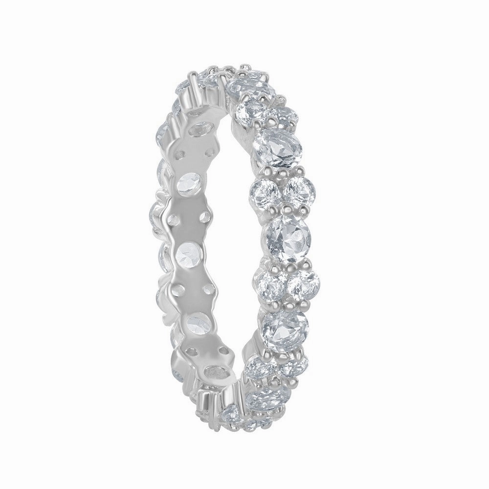 Sterling Silver 2.80cttw White Topaz Ring, 9