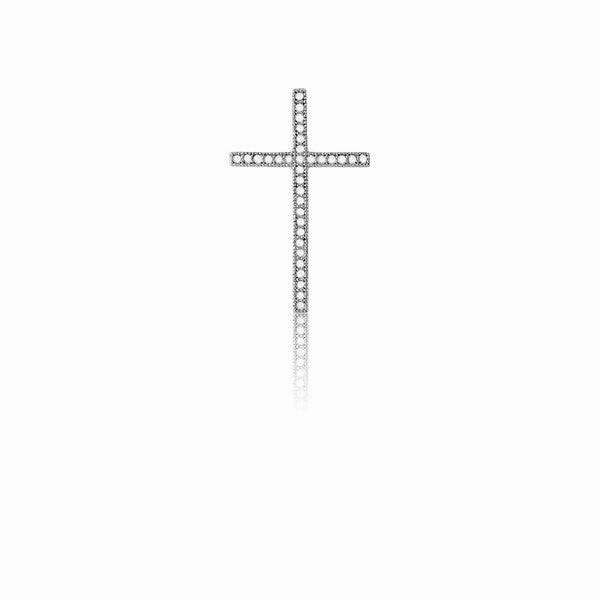 Sterling Silver 33 stones Micro Pave Cross Pendant