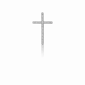Sterling Silver 33 stones Micro Pave Cross Pendant