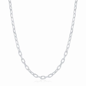 Sterling Silver 3.5mm Anchor Chain - Rhodium Plated
