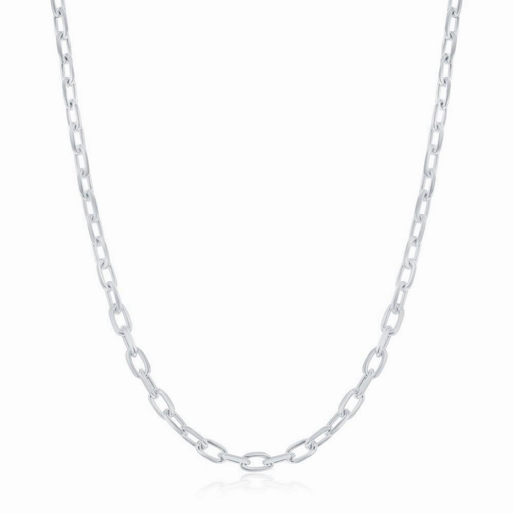 Sterling Silver 3.5mm Anchor Chain - Rhodium Plated