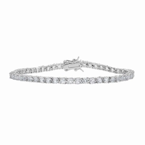 Sterling Silver 3mm Prong Set Tennis Bracelet, 7.25"