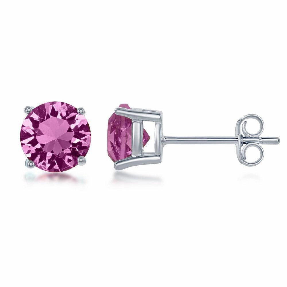 Sterling Silver 6mm Rose Stud Earrings