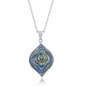 Sterling Silver Abalone Marquise Pendant