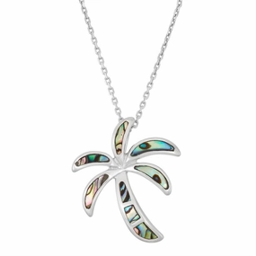 Sterling Silver Abalone Palm Tree Pendant