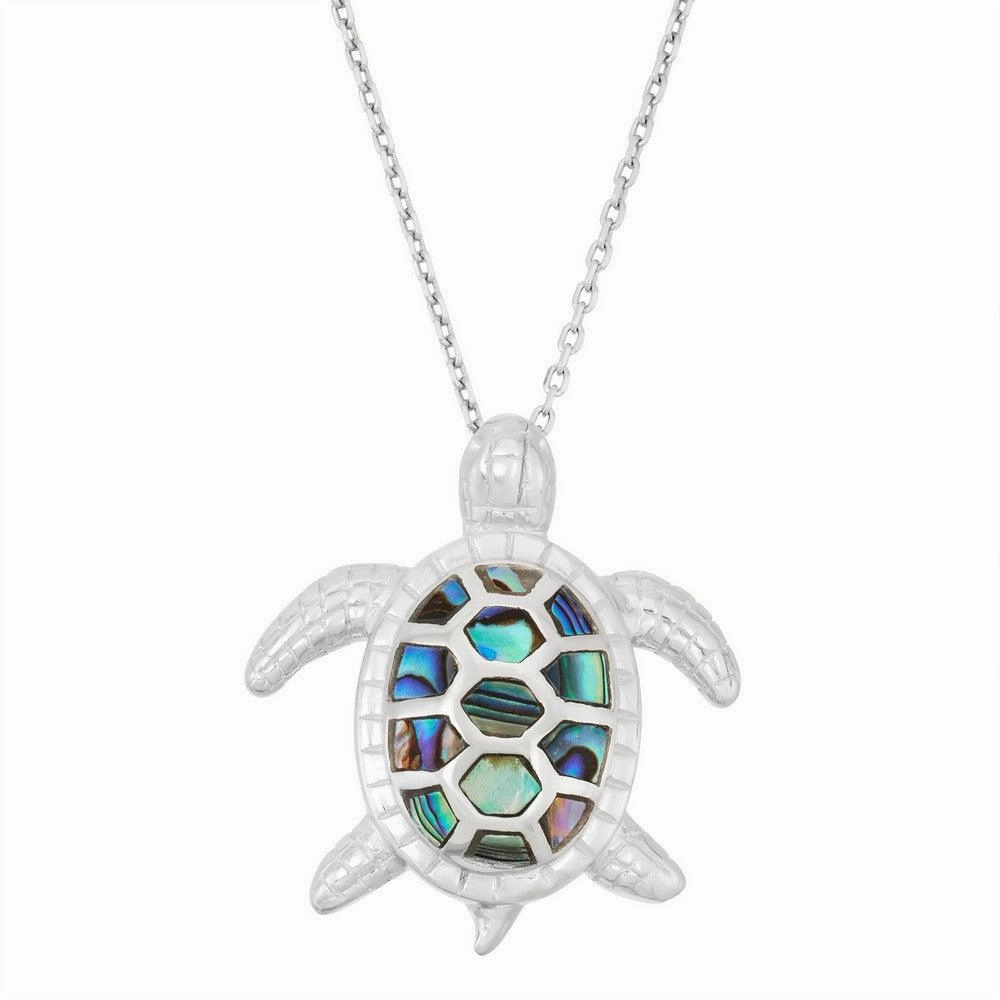 Sterling Silver Abalone Turtle Pendant