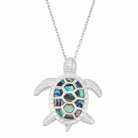 Sterling Silver Abalone Turtle Pendant