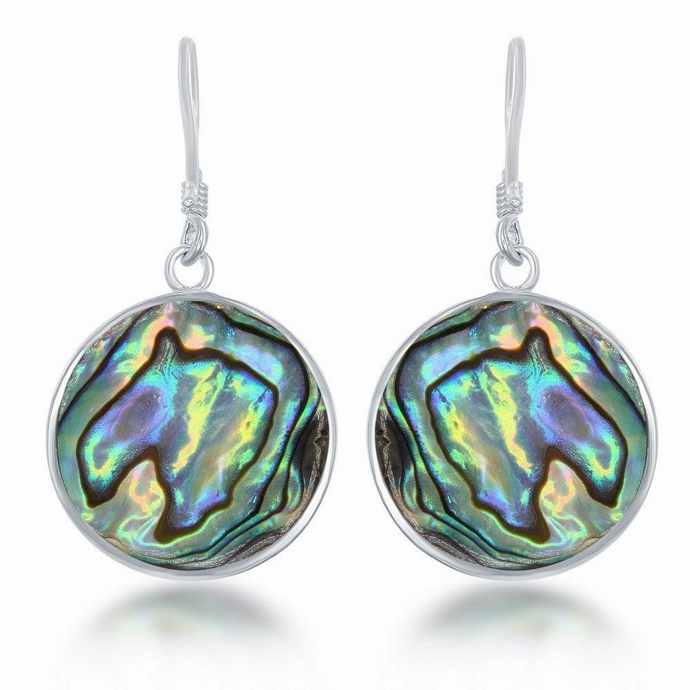 Sterling Silver Abalone with Tree of Life Earrings