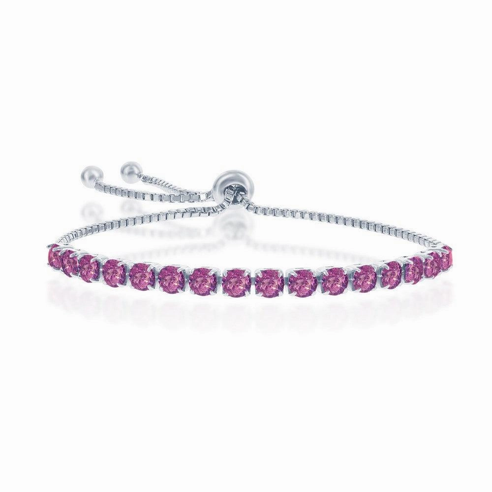 Sterling Silver Amethyst "February" Swarovski Element Bracelet