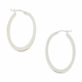 Sterling Silver and Rose Tone Hoop Ladies Earrings