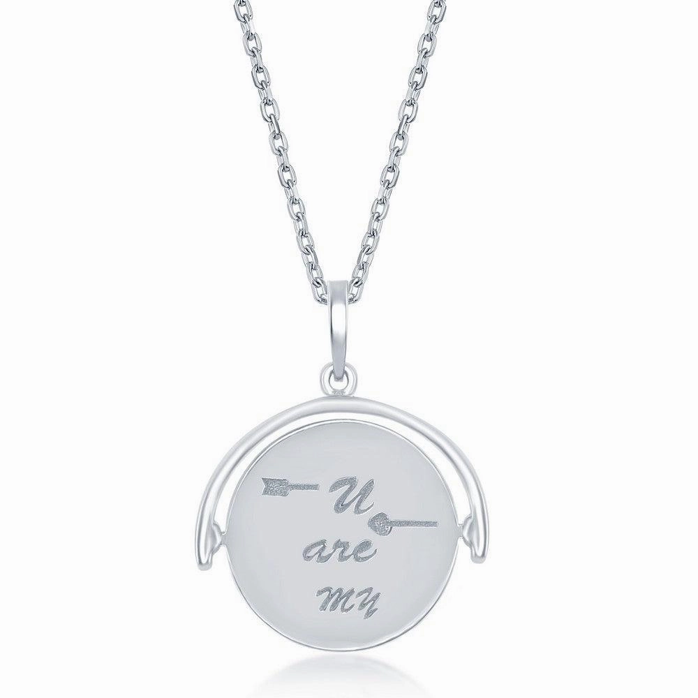 Sterling Silver Arrow Spinning Disc Necklace