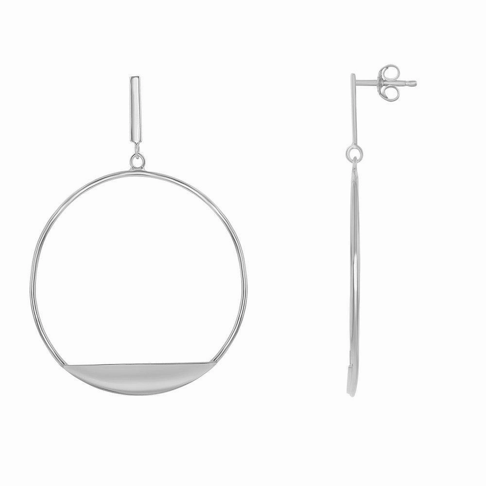 Sterling Silver Bar with Designed Hoop Earrings