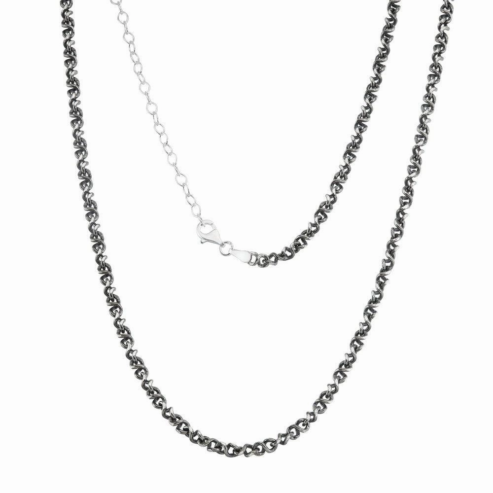 Sterling Silver Black Rhodium Infinity Chain, 17"